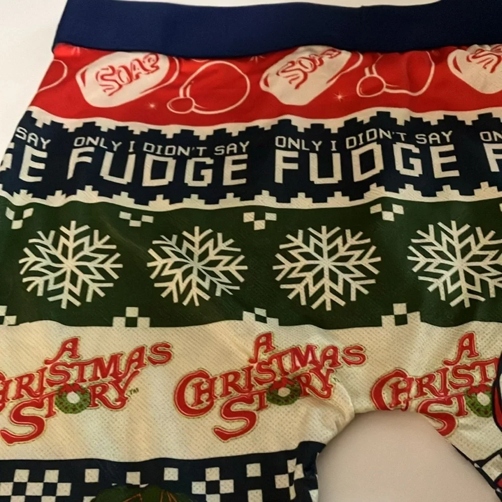 Men’s A Christmas Story x Happy Boxer Ralphie Oh Fudge Briefs Size L Never worn